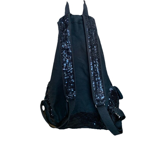Victoria Secret PINK Blue  Sequin Drawstring Backpack Black Glitter Glam main image 4